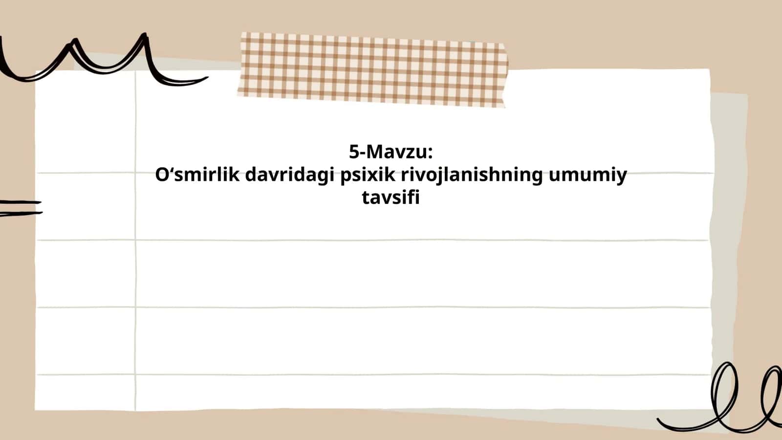 Oʻsmirlik davridagi psixik rivojlanishning umumiy tavsifi 1