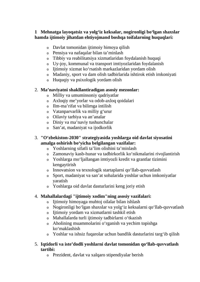 ARGOSdan ijtimoiy xizmat ko'rsatish suhbat savollari yangilangan 1