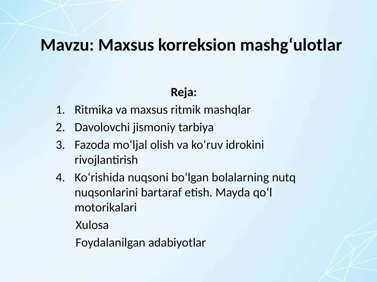 Maxsus korreksion mashg‘ulotlar 1