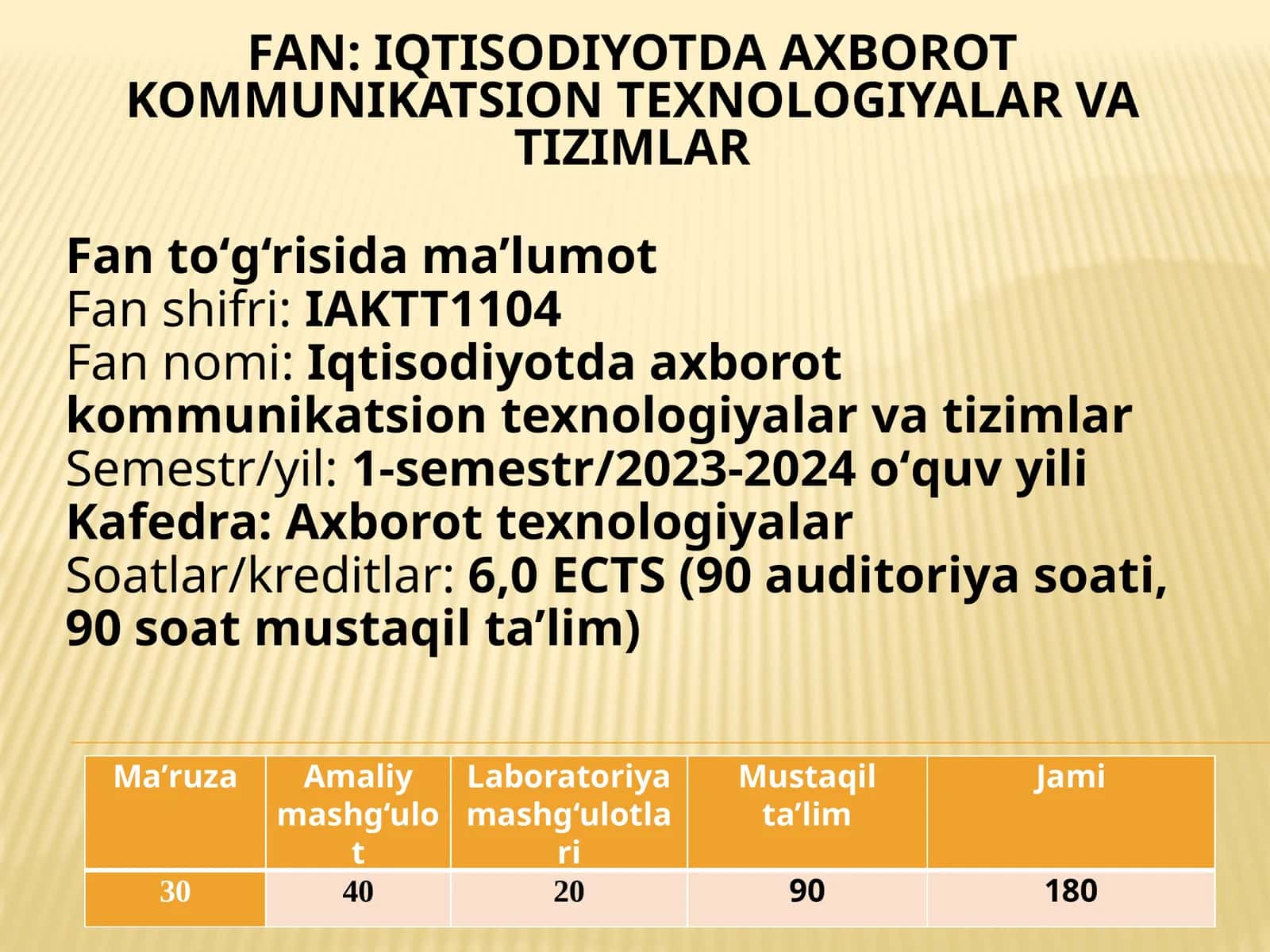 Iqtisodiyotda axborot kommunikatsion texnologiyalar va tizimlar 1