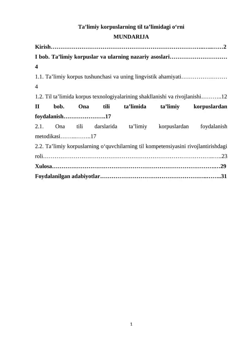 Ta’limiy korpuslarning til ta’limidagi o‘rni 1