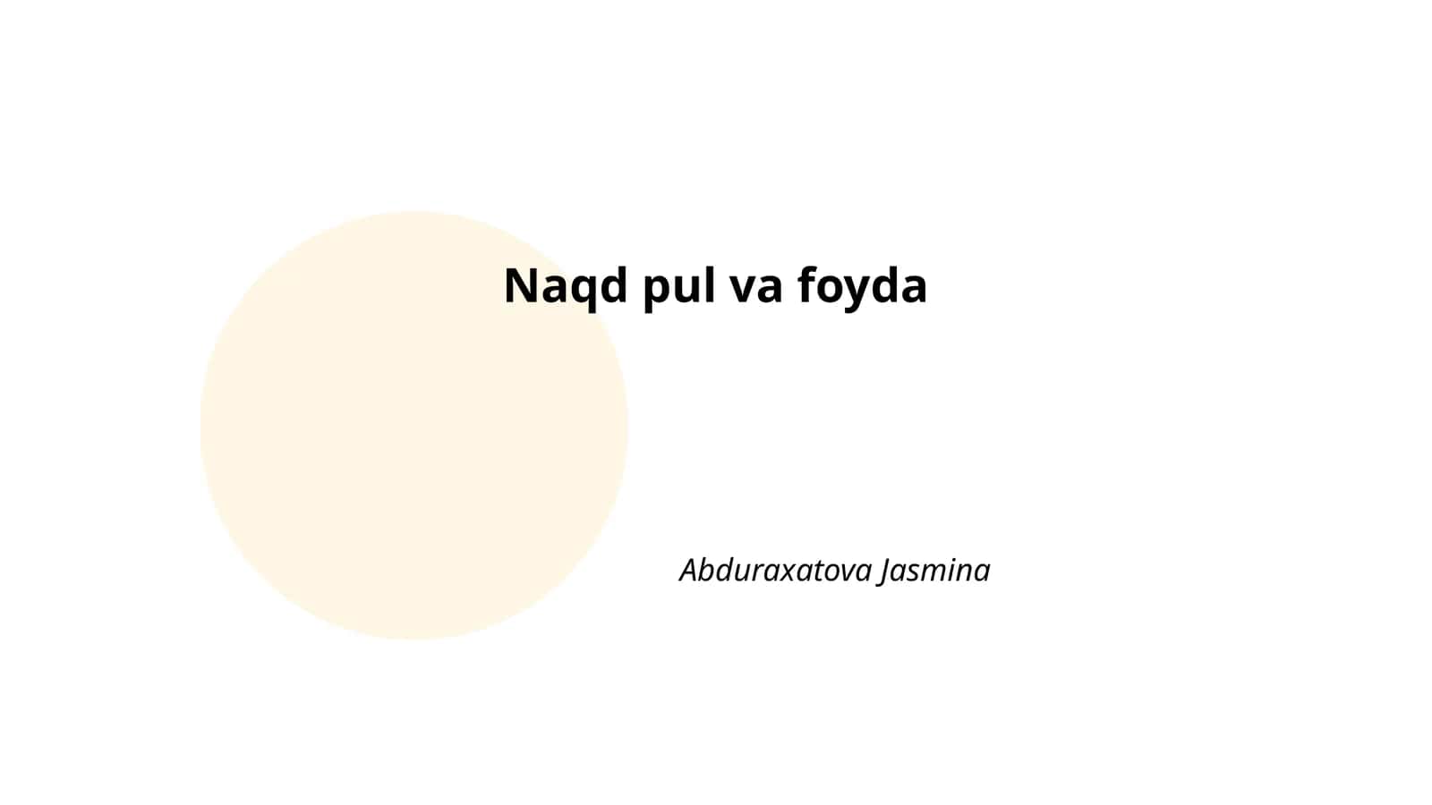 Naqd pul oqimi 1
