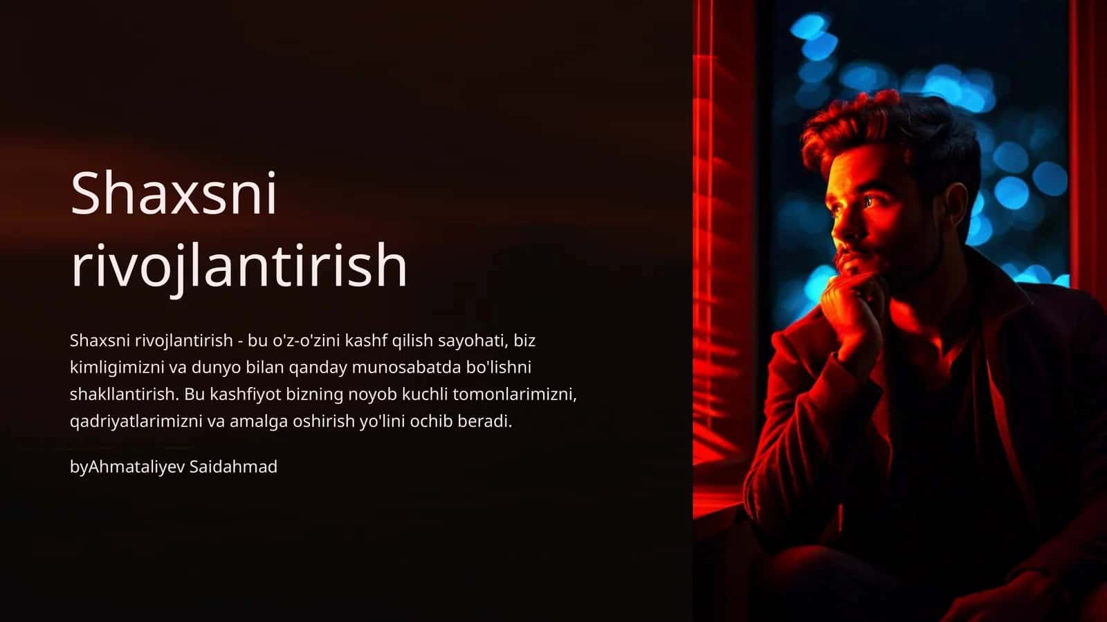 Shaxsni rivojlantirish 1