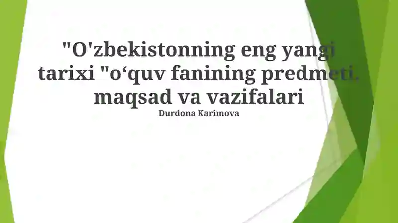 O'zbekistonning eng yangi tarixi