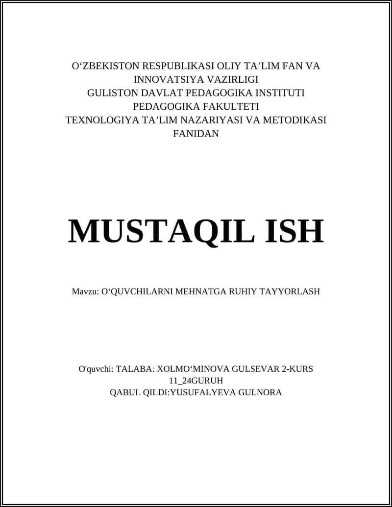 OʻQUVCHILARNI MEHNATGA RUHIY TAYYORLASH 1