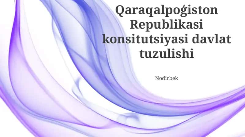 Qaraqalpoģiston Republikasi konsitutsiyasi davlat tuzulishi 1