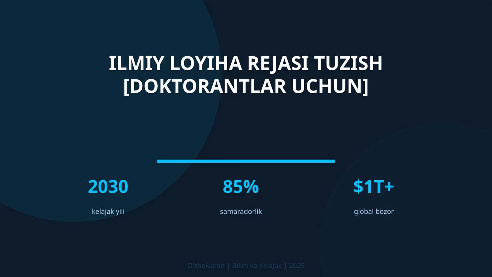Ilmiy loyiha rejasi tuzish [doktorantlar uchun] 1