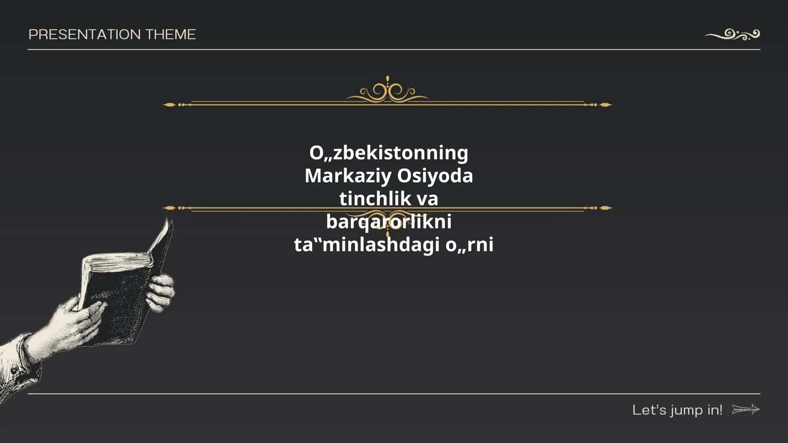 Oʻzbekistonning Markaziy Osiyoda tinchlik va barqarorlikni ta‟minlashdagi o„rni 1