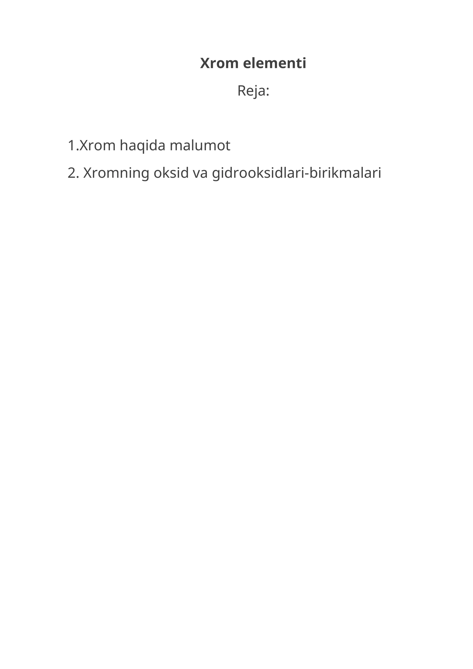 Xrom elementi 1