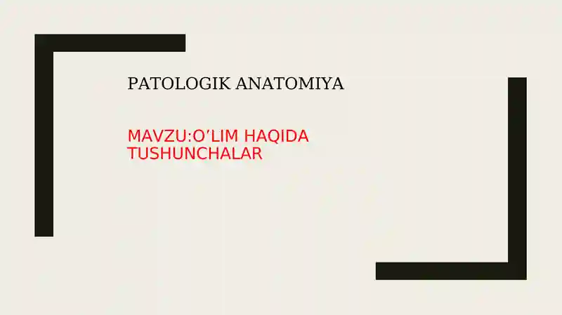 PATOLOGIK ANATOMIYA