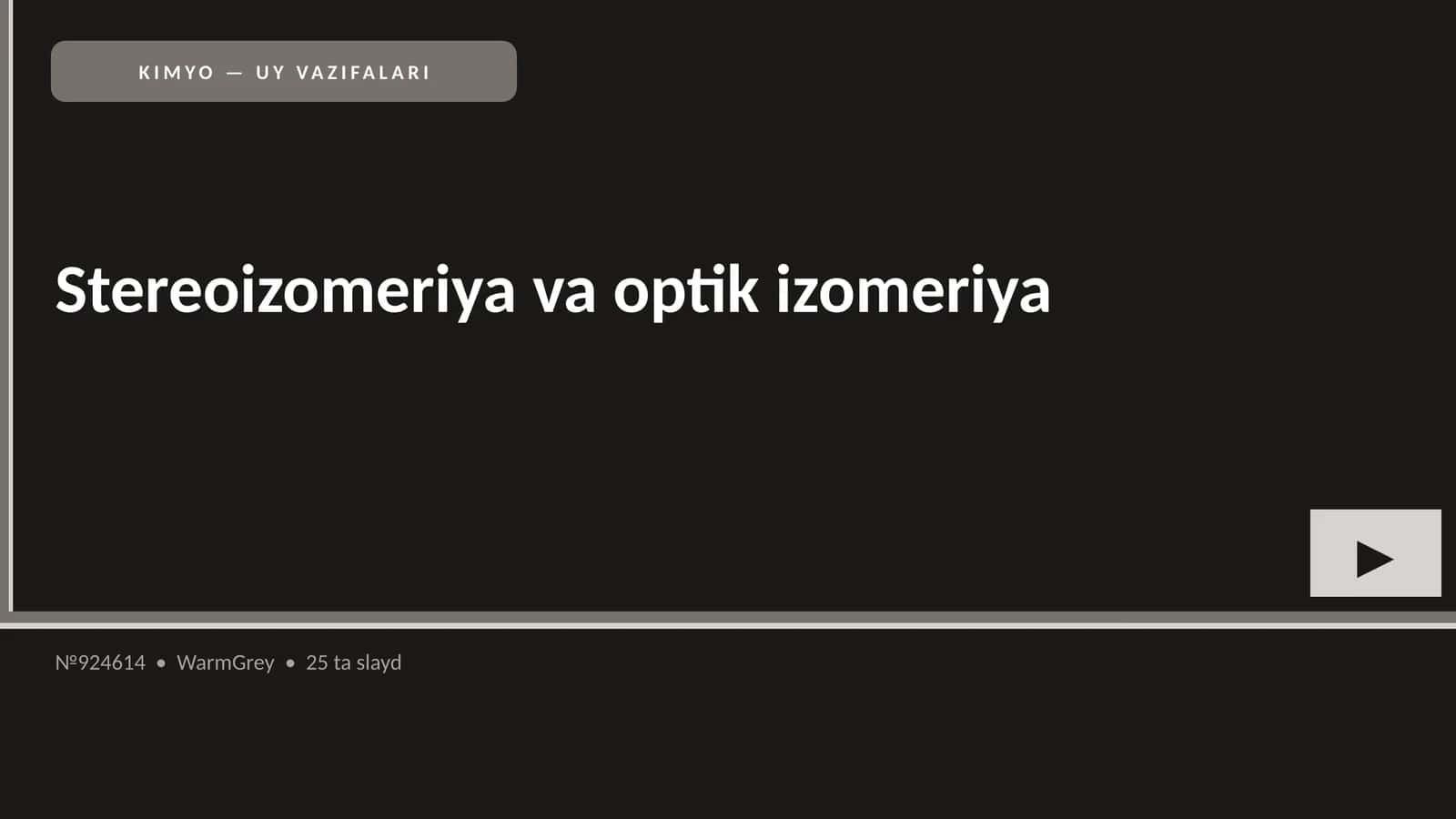KIMYO — UY VAZIFALARI 1