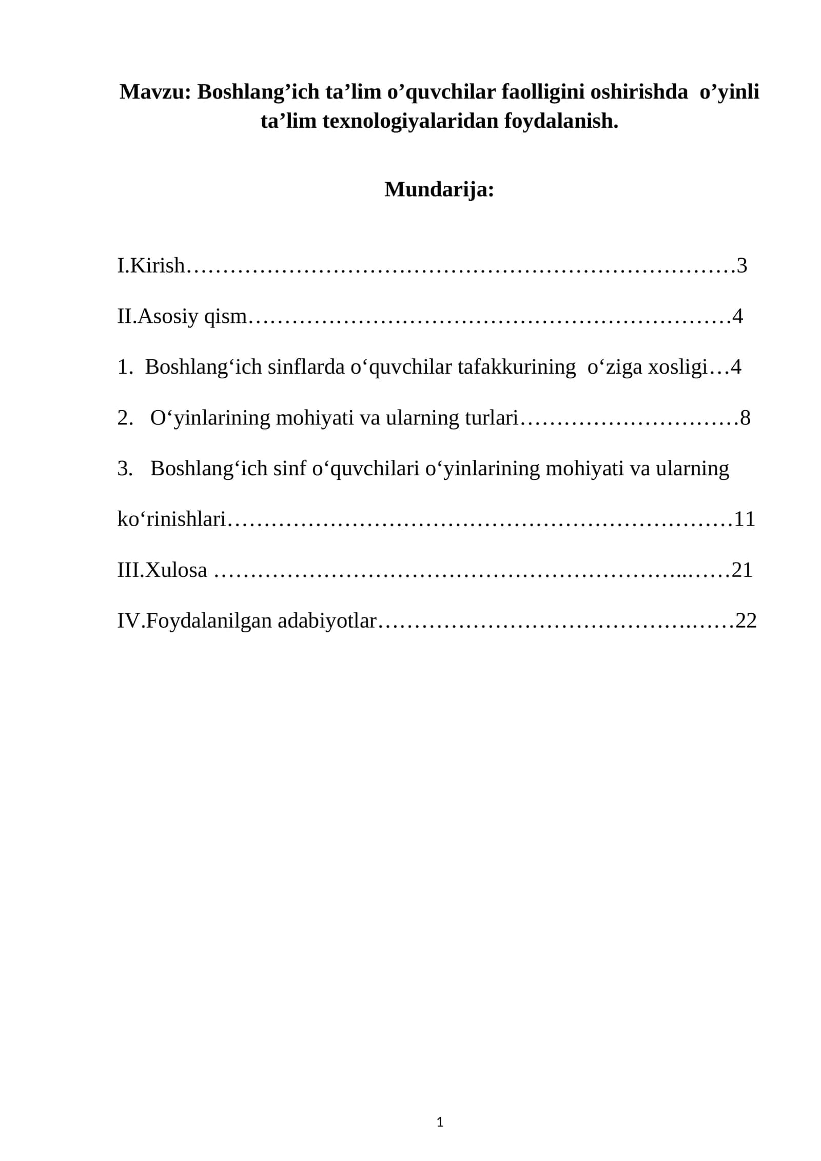 Boshlang’ich ta’lim o’quvchilar faolligini oshirishda o’yinli ta’lim texnologiyalaridan foydalanish 1