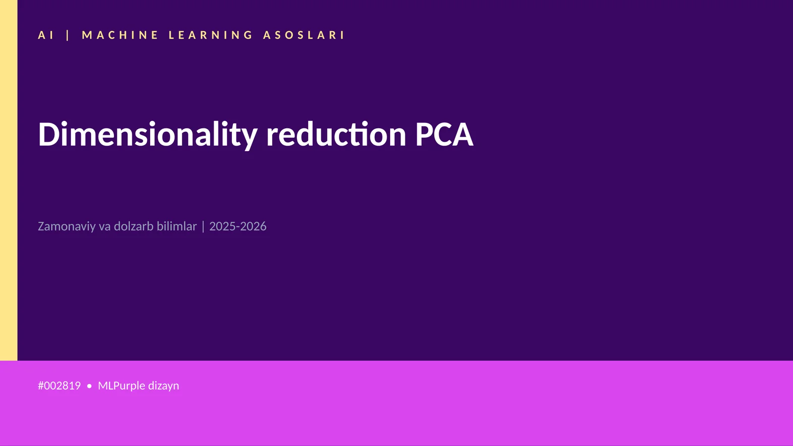 AI | MACHINE LEARNING ASOSLARI 1
