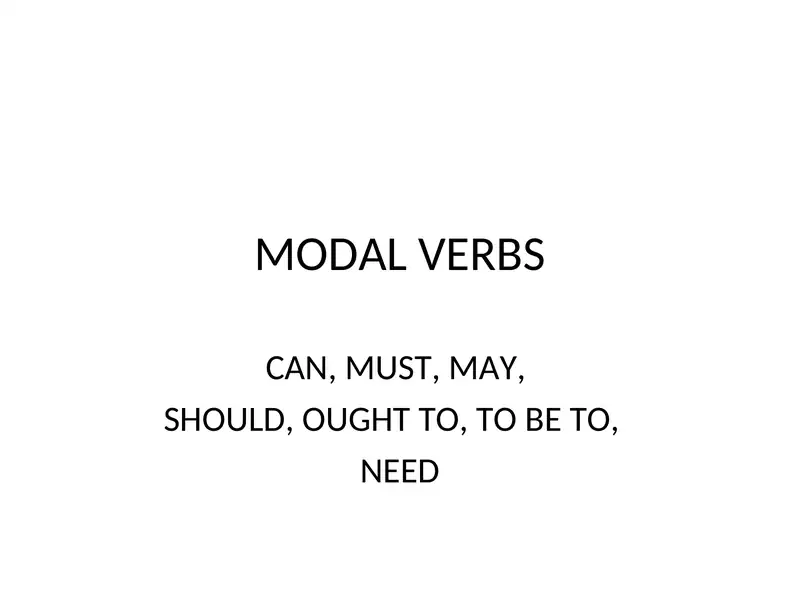 MODAL VERBS 1