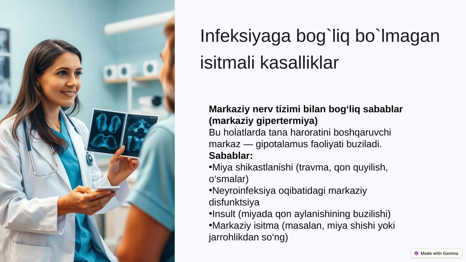 Infeksiyaga bog`liq bo`lmagan isitmali kasalliklar 1