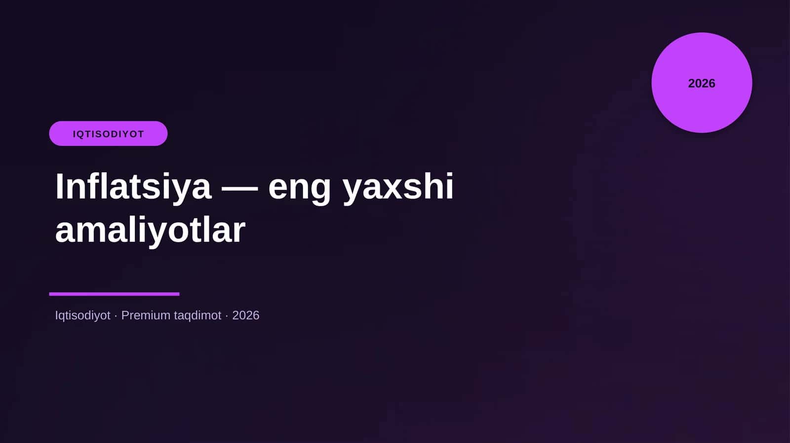 Inflatsiya — eng yaxshi amaliyotlar 1