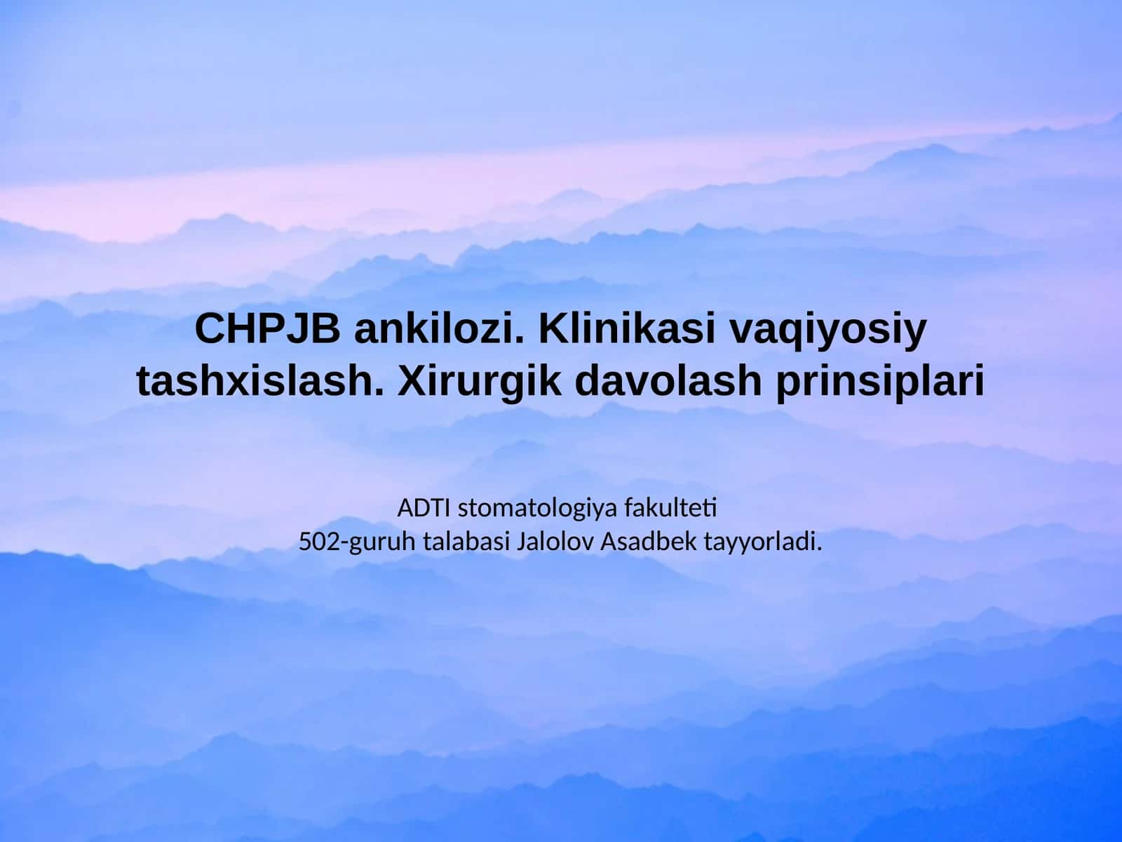 CHakka Pastki Jag' Bo'g'imi ankilozi 1
