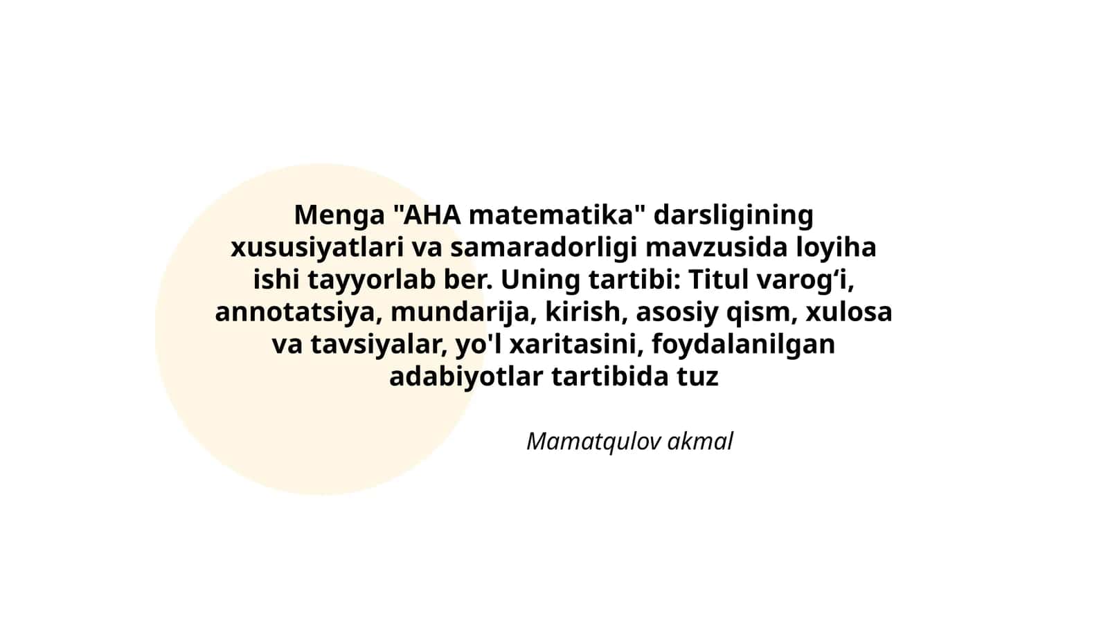AHA matematika darsligi 1