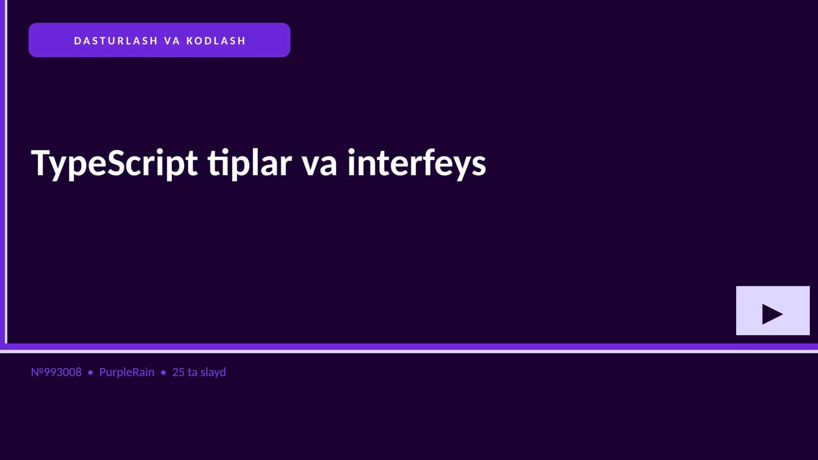 TypeScript tiplar va interfeys 1
