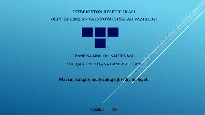 Xalqaro moliyaning iqtisodiy mohiyati