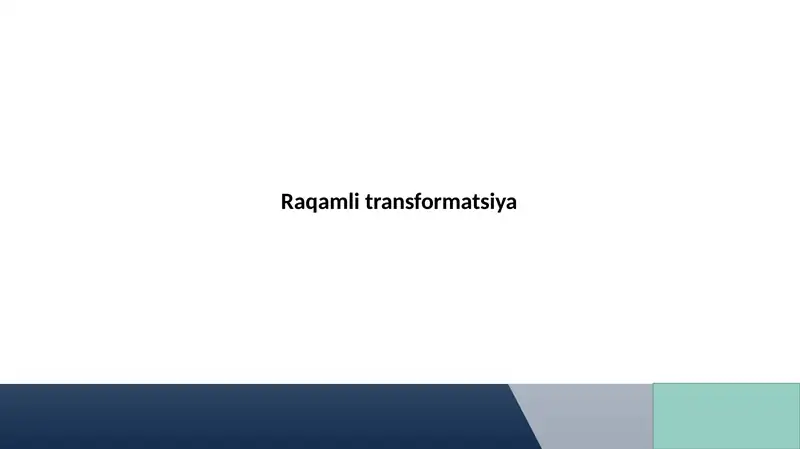 Raqamli transformatsiya 1