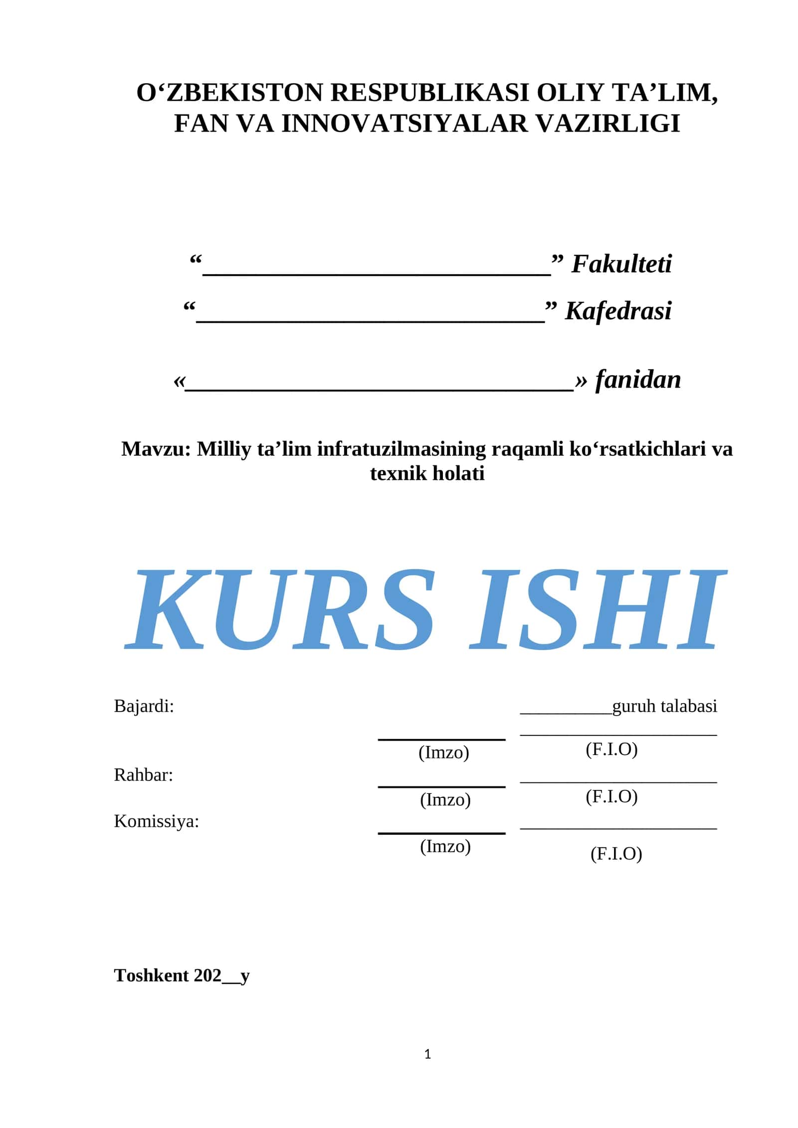 Milliy ta’lim infratuzilmasining raqamli ko‘rsatkichlari va texnik holati 1