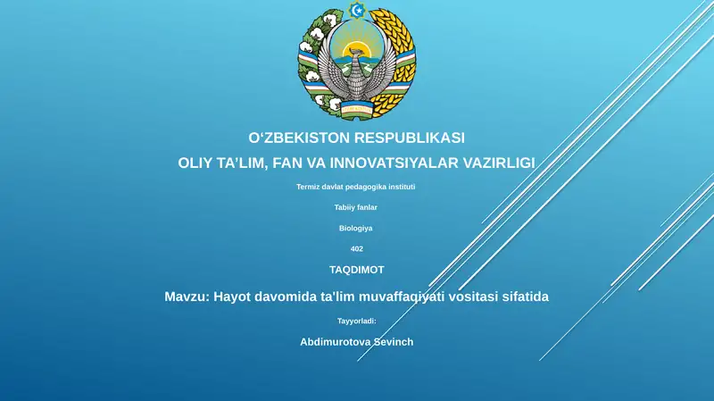 Hayot davomida ta'lim muvaffaqiyati vositasi sifatida