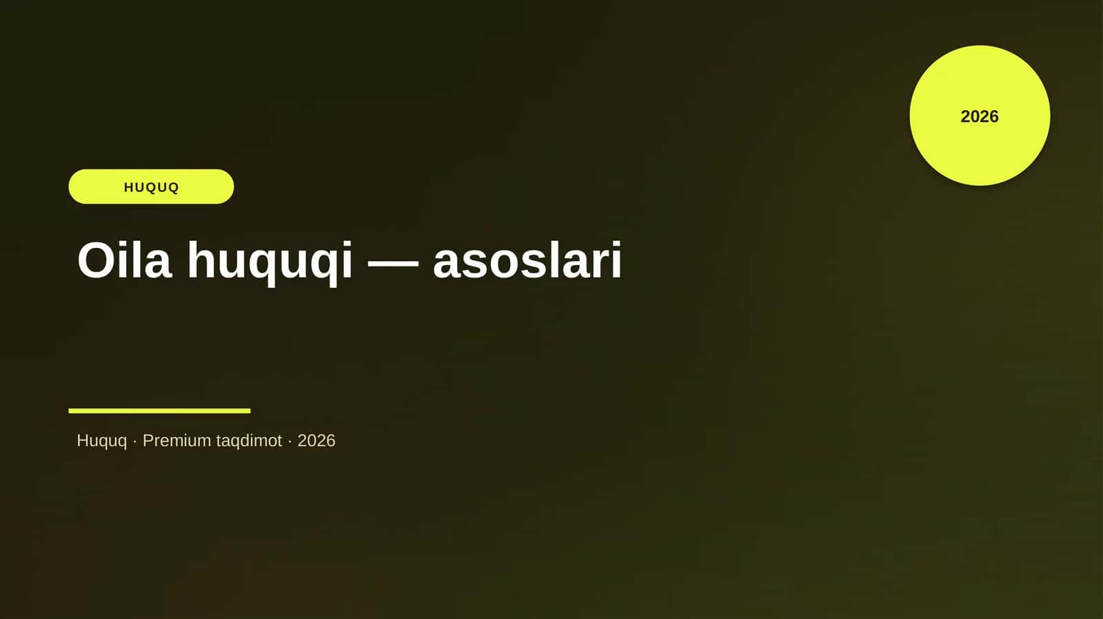 Oila huquqi — asoslari 1