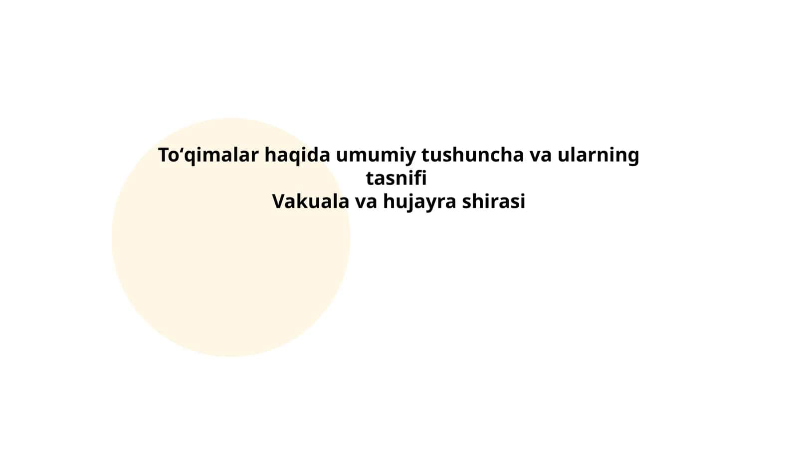 Toʻqimalar haqida umumiy tushuncha va ularning tasnifi 1