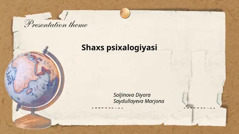 Shaxs psixalogiyasi 1