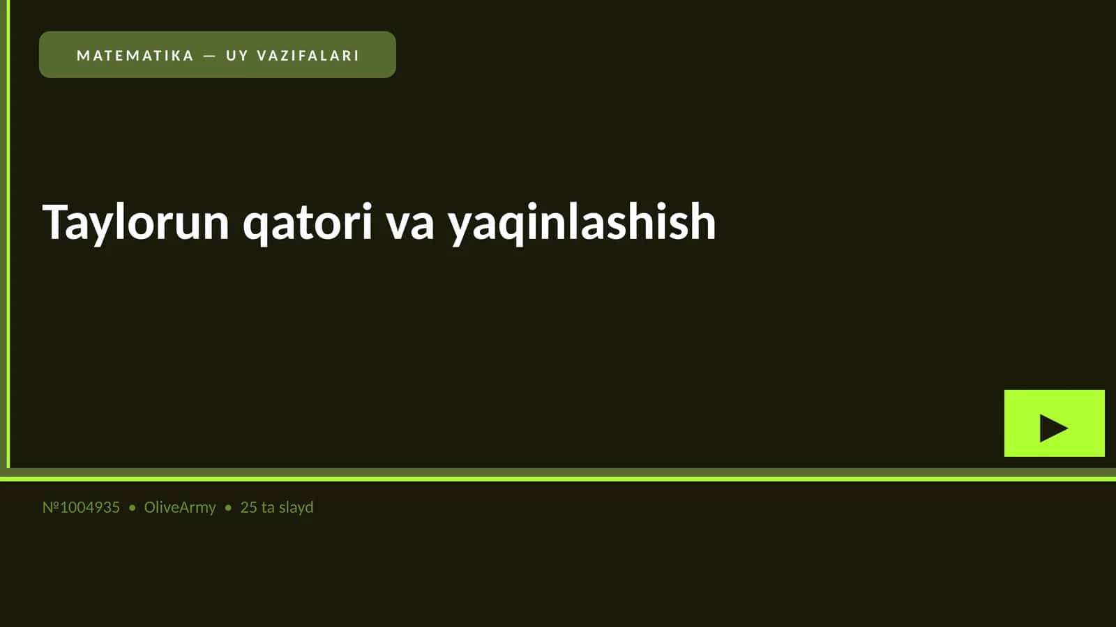 MATEMATIKA — UY VAZIFALARI 4