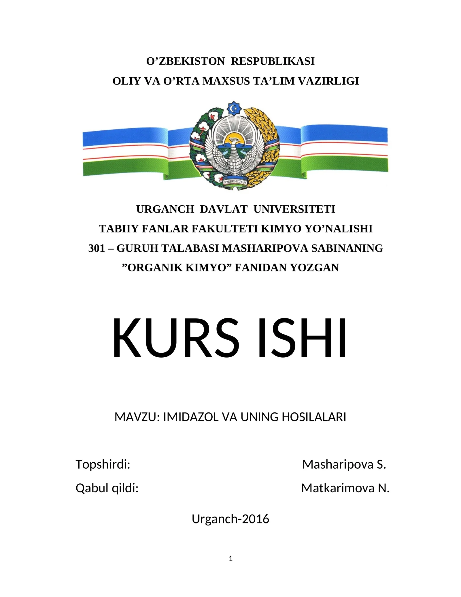 IMIDAZOL VA UNING HOSILALARI 1