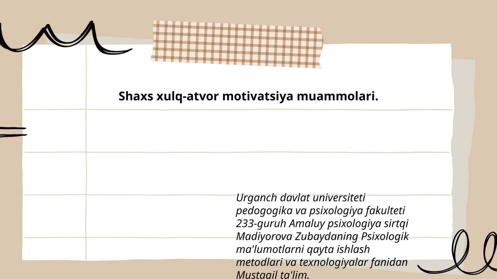 Psixologik ma'lumotlarni qayta ishlash metodlari va texnologiyalar 1