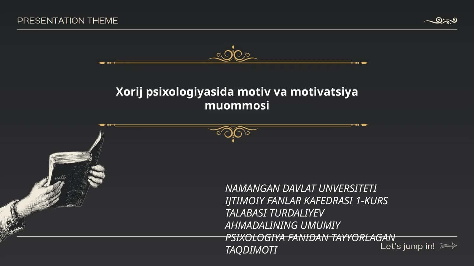 Xorij psixologiyasida motiv va motivatsiya muommosi 1