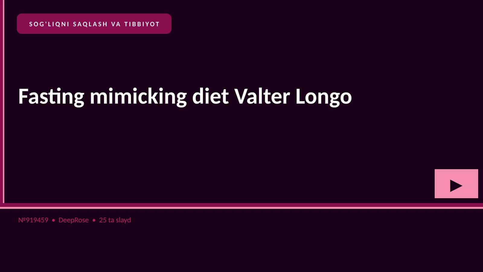 Fasting mimicking diet Valter Longo 1