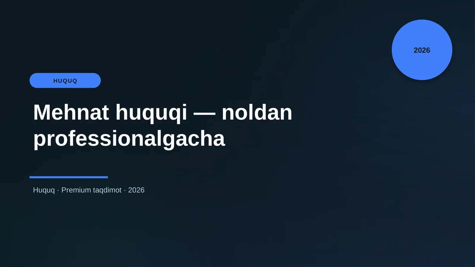 Mehnat huquqi — noldan professionalgacha 1
