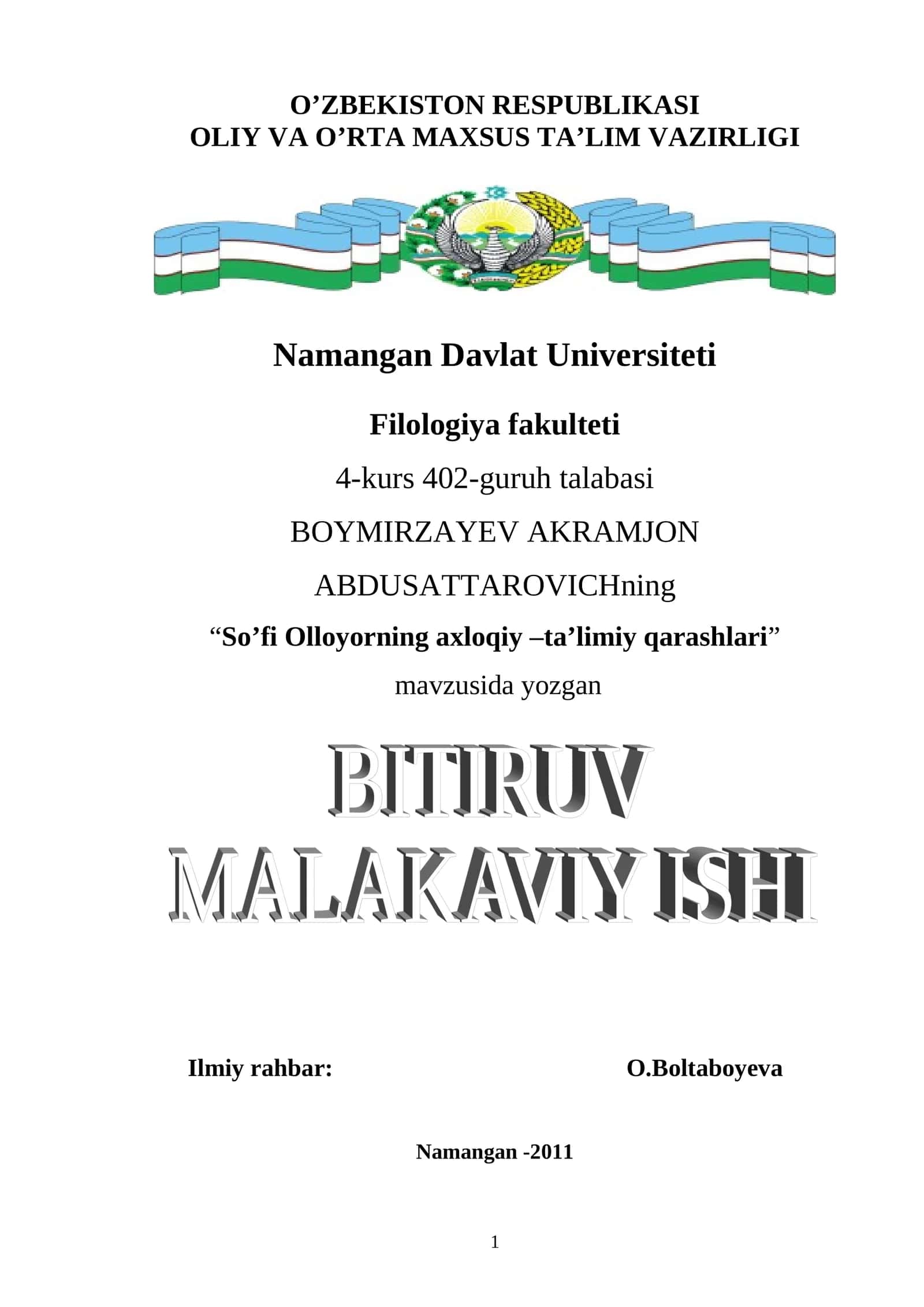 So’fi Оllоyorning axlоqiy –ta’limiy qarashlari 1