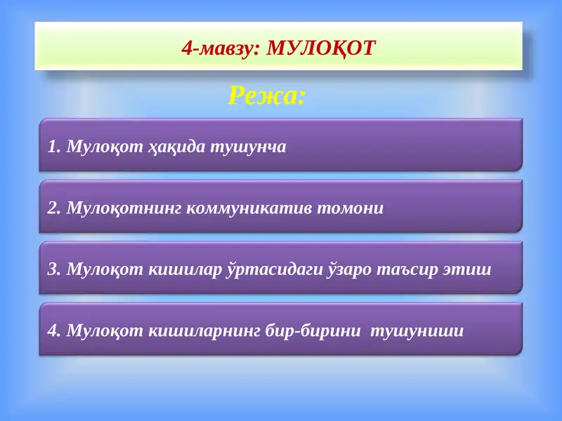 Мулоқот 1