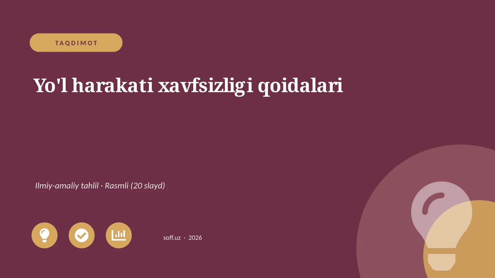 Yo'l harakati xavfsizligi qoidalari 1