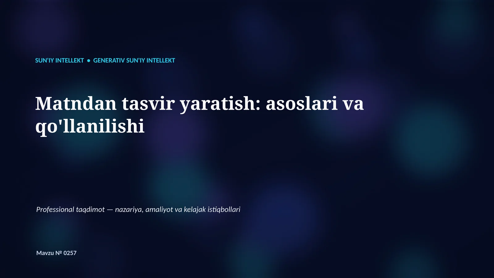 Generativ SUN'IY INTELLEKT 1