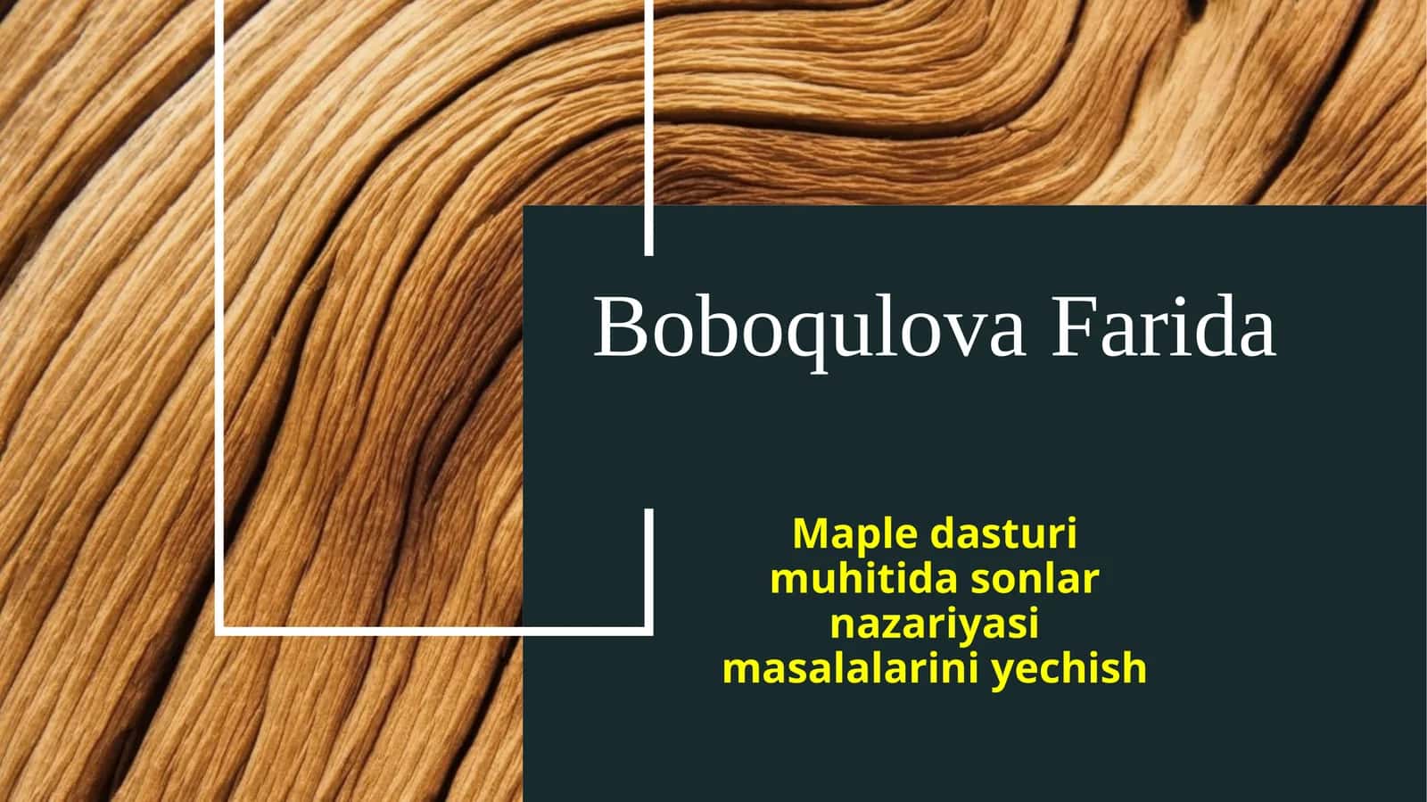 Maple dasturida sonlarni nazariyasi masalalarini yechish 1