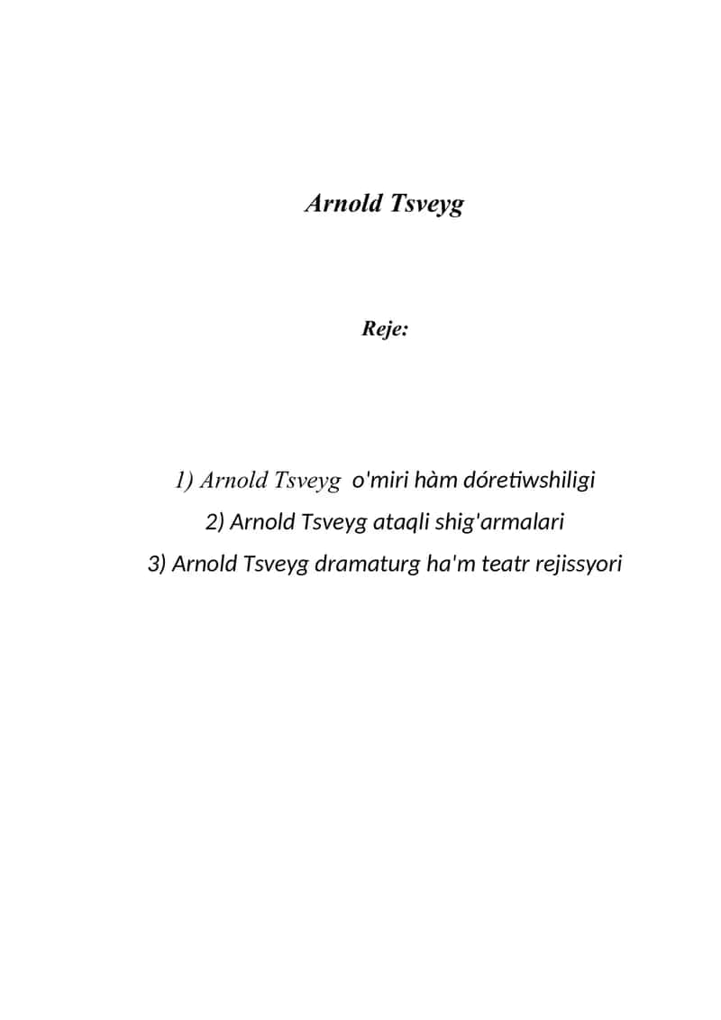 Arnold Tsveyg 1