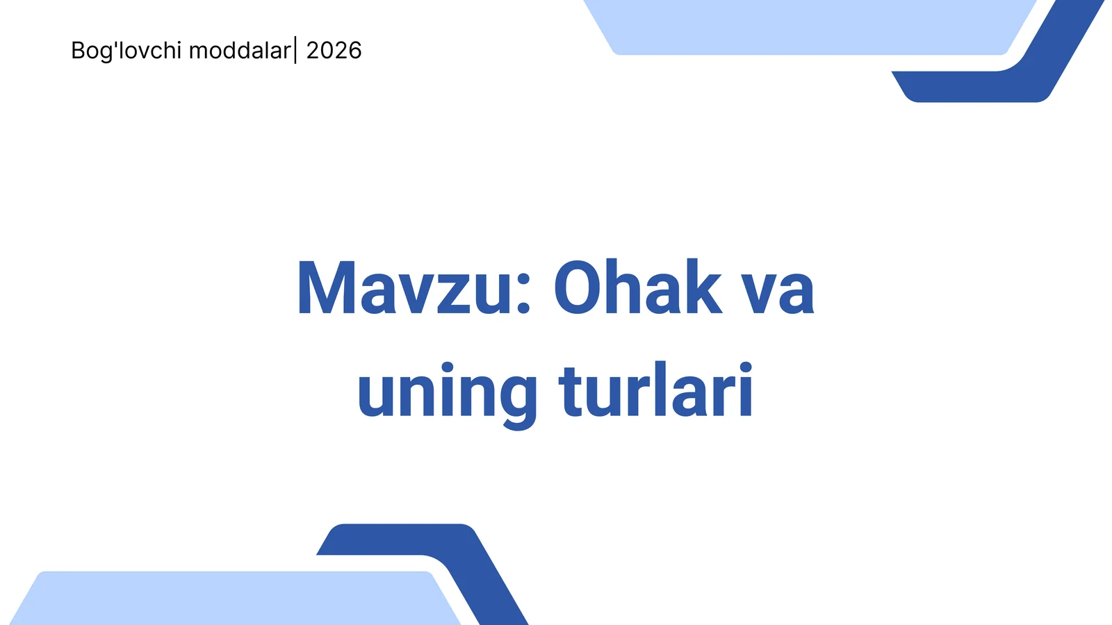 Ohak turlari 1