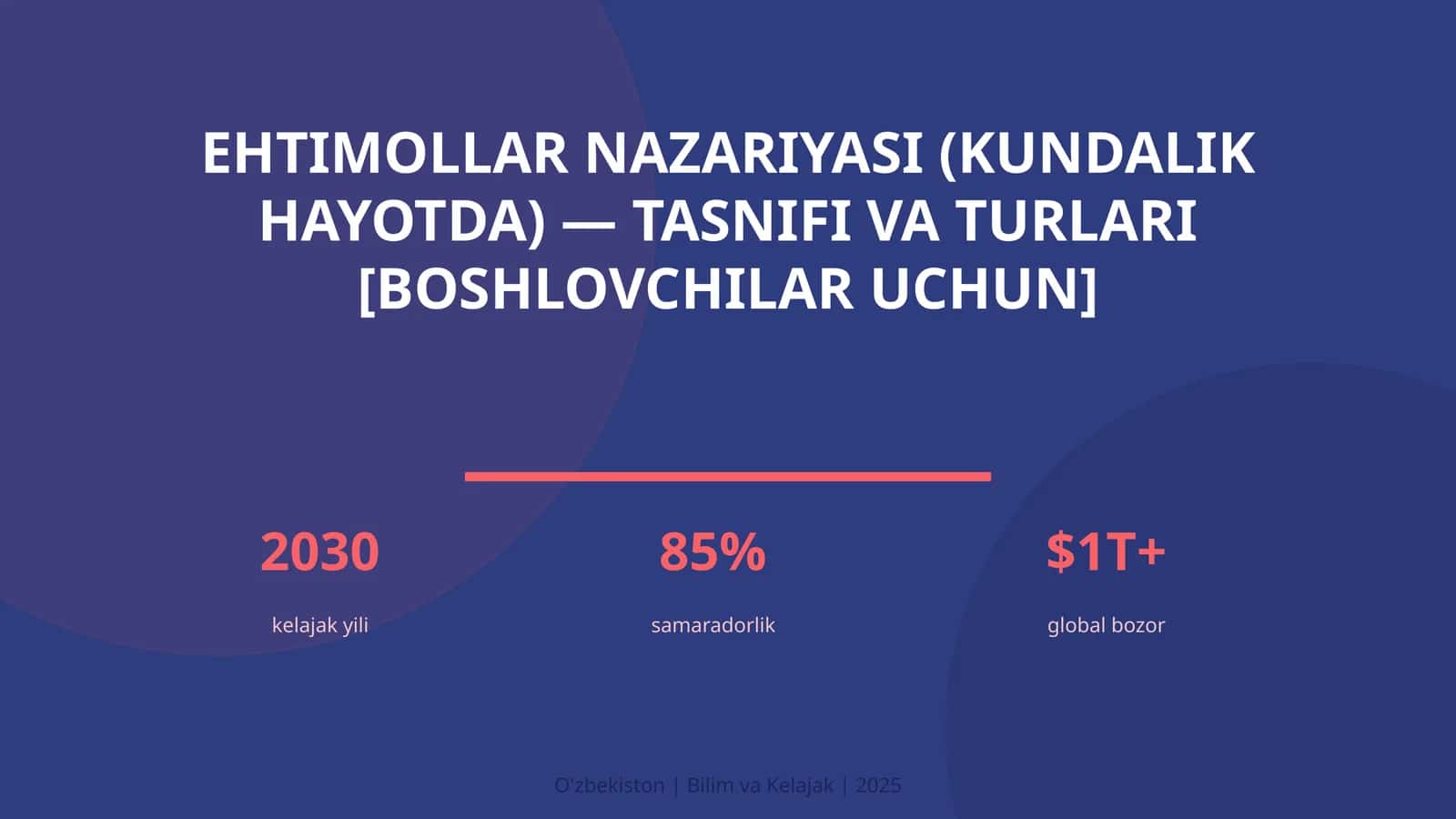 Ehtimollar nazariyasi (kundalik hayotda) — tasnifi va turlari [boshlovchilar uchun] 1