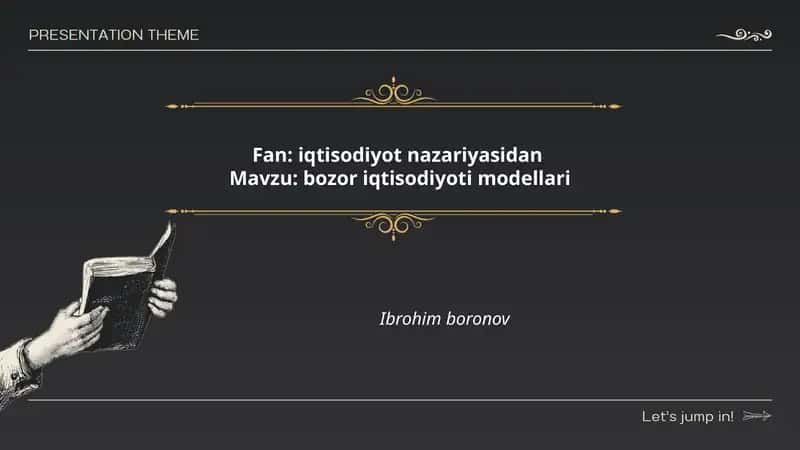 Bozor iqtisodiyoti modellari 1