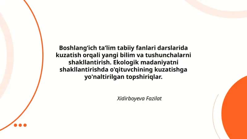 Boshlangʻich taʼlim tabiiy fanlari darslarida kuzatish 1