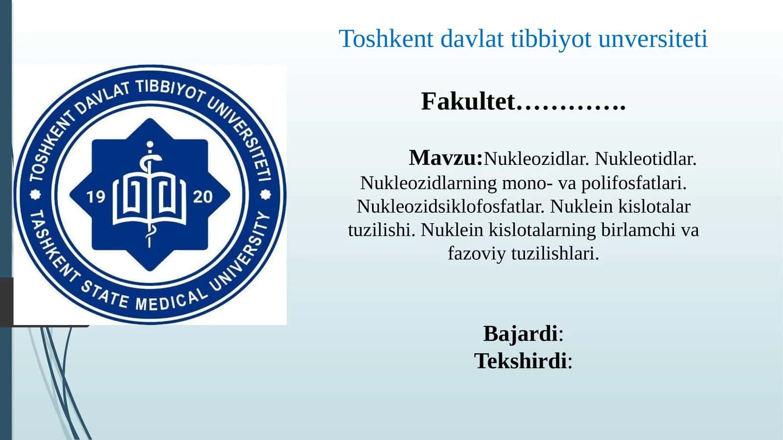 Nukleozidlar va Nukleotidlar 1