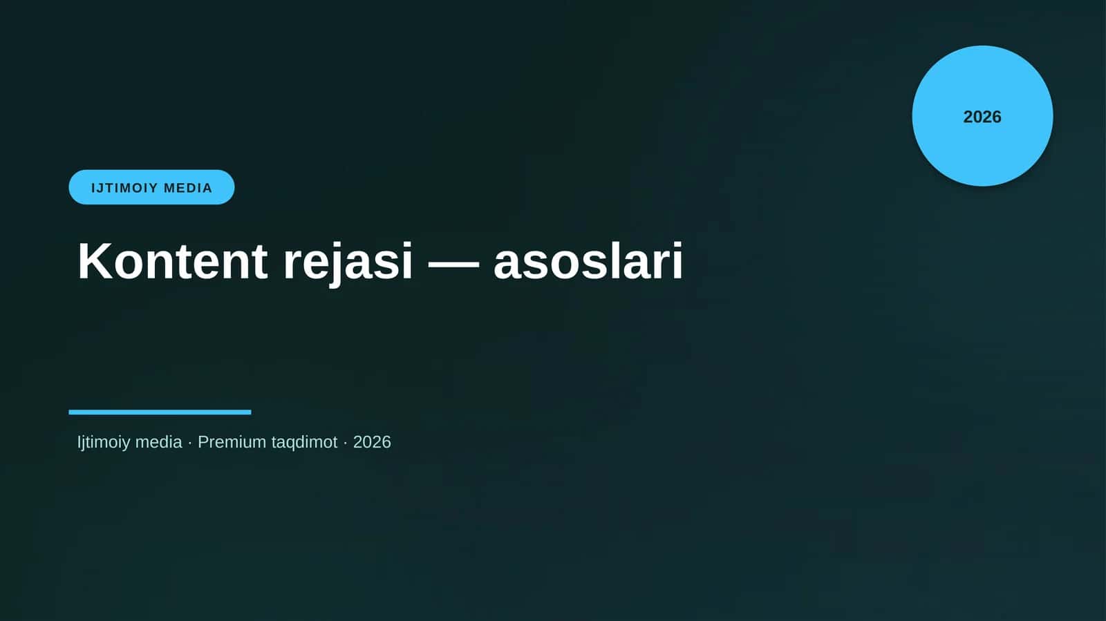 Kontent rejasi — asoslari 1