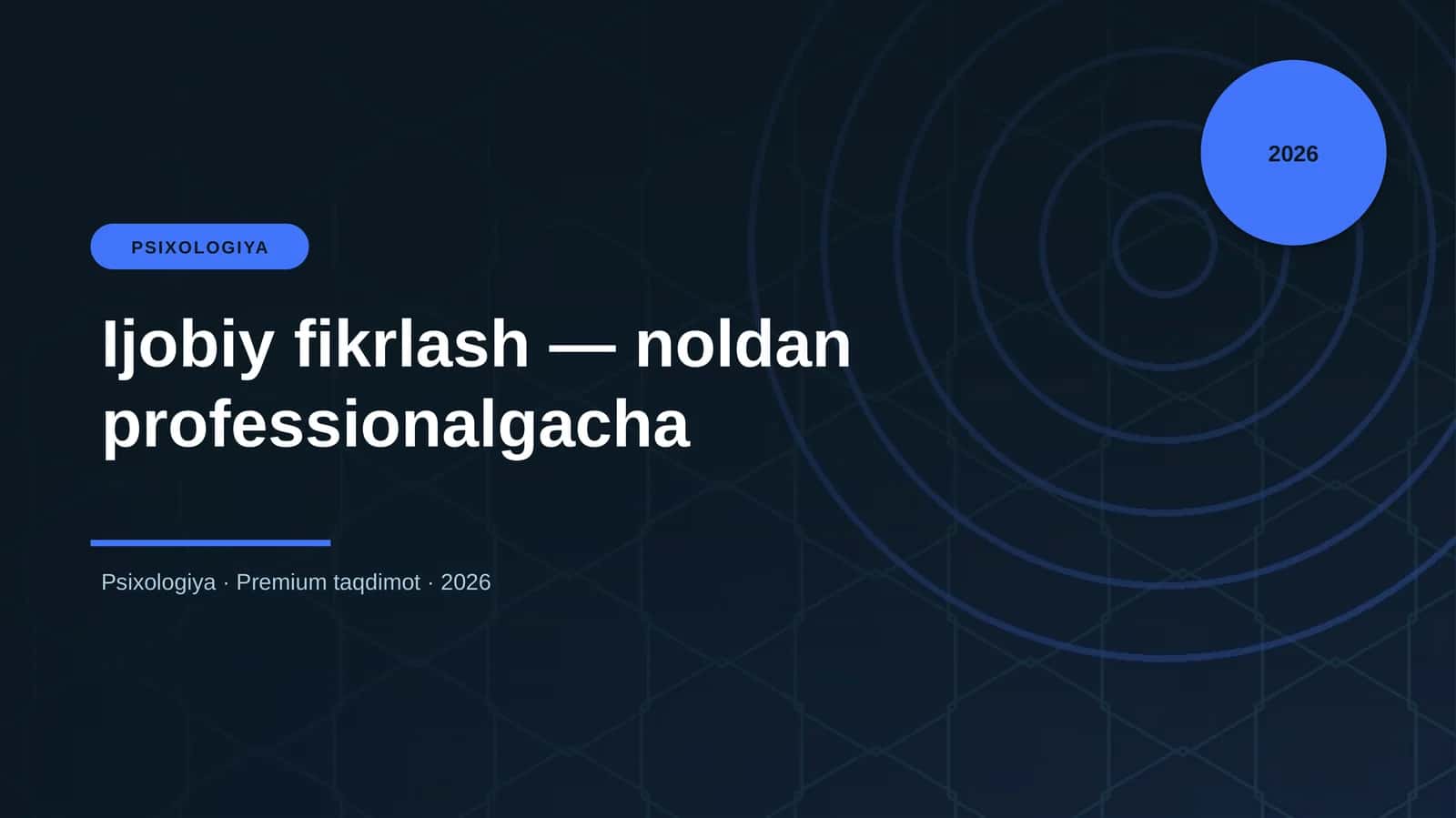 Ijobiy fikrlash — noldan professionalgacha 1