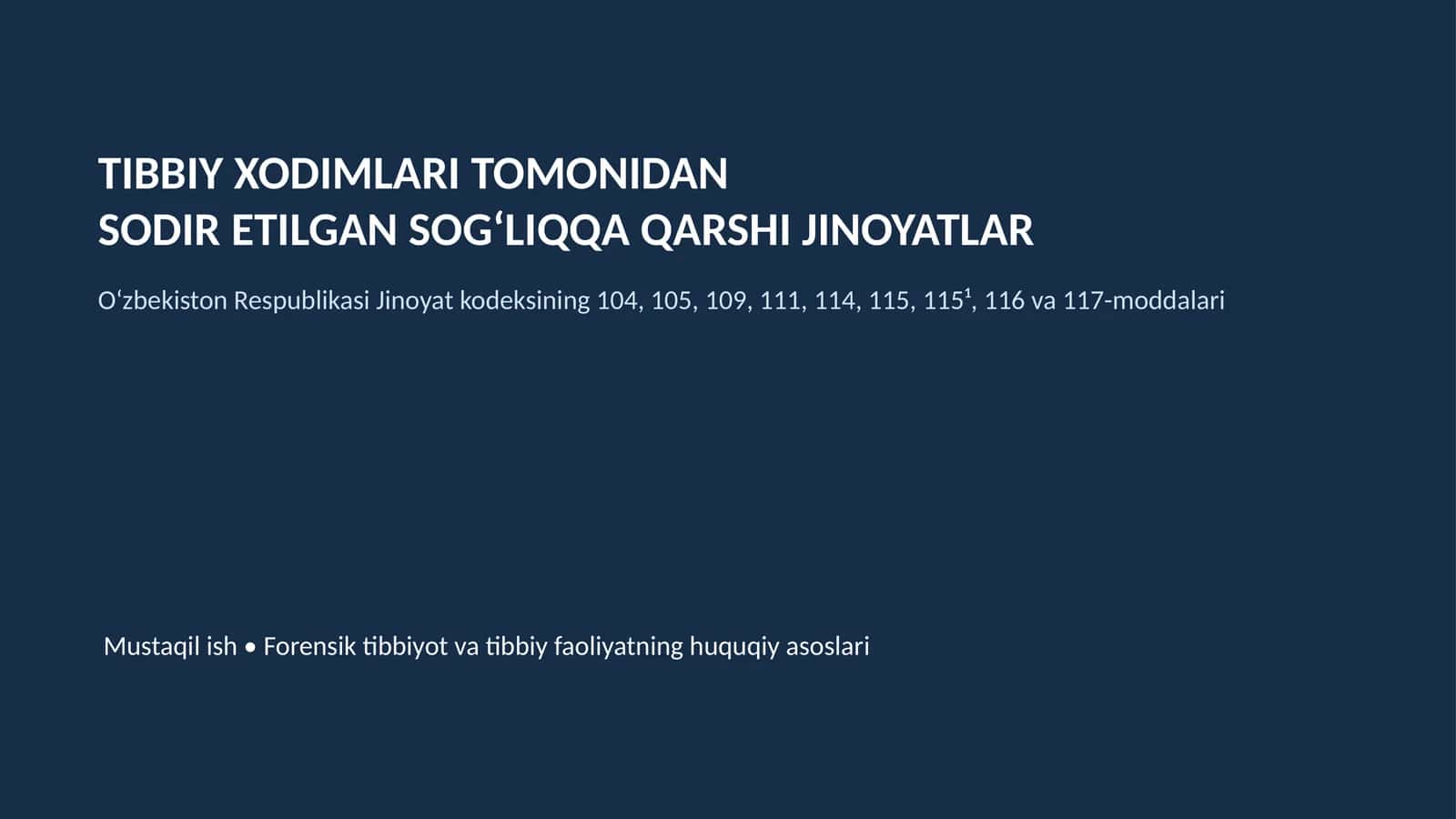 Sog‘liqqa qarshi jinoyatlar 1